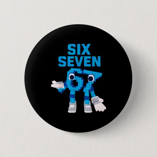 Funny Kid Meme Six Seven 6 7 Italian Brainrot Bruh Ronde Button 5,7 Cm (Voorkant)