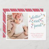 Funny Kids Photo Pout Carte de vacances (Devant / Derrière)