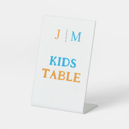 Funny Kids Table Wedding Reclamebord Met Voetstuk