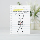 Funny Kids Valentine's Day Stick Figure Carte Humo (Debout devant)