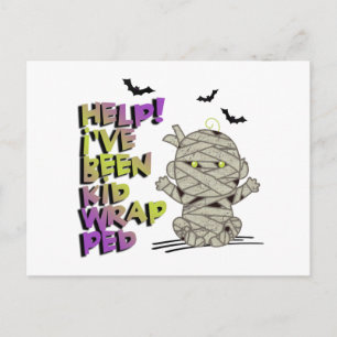 Funny Kidwrapped Mummy Baby Green ID683 Briefkaart
