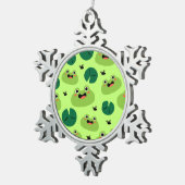 Funny kikkers tin sneeuwvlok ornament (Rechts)