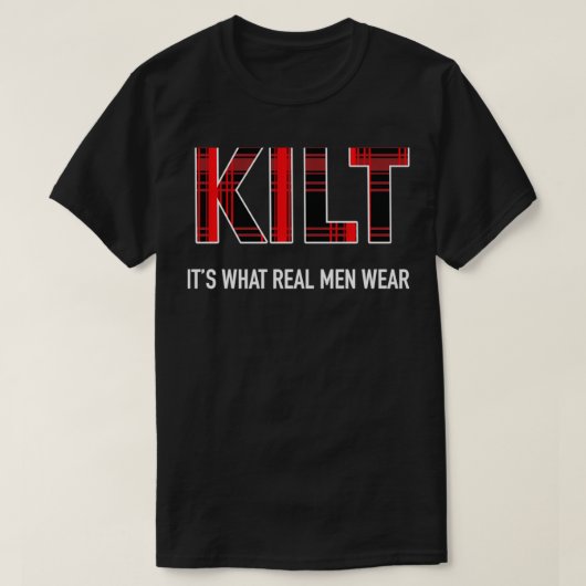Funny KilDesign Real Mannen Draag Kilts Scottish R T-shirt (Design voorkant)