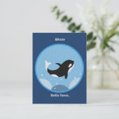 Funny Killer Whale Hallo daar Briefkaart Happy Orc (Staand voorkant)
