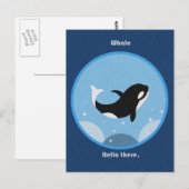 Funny Killer Whale Hallo daar Briefkaart Happy Orc (Voorkant / Achterkant)