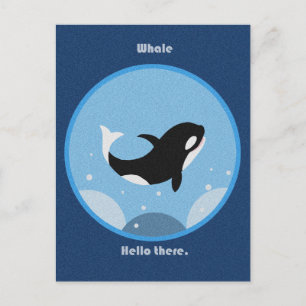 Funny Killer Whale Hallo daar Briefkaart Happy Orc