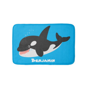 Funny killerwalvis orca leuke cartoon illustratie badmat