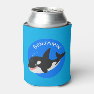 Funny killerwalvis orca leuke cartoon illustratie blikjeskoeler