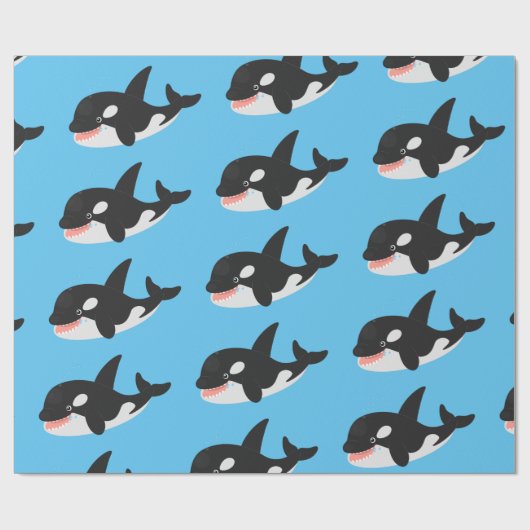 Funny killerwalvis orca leuke cartoon illustratie cadeaupapier (Vlak)