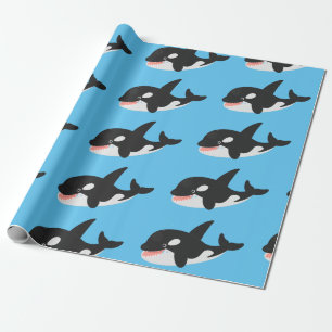 Funny killerwalvis orca leuke cartoon illustratie cadeaupapier
