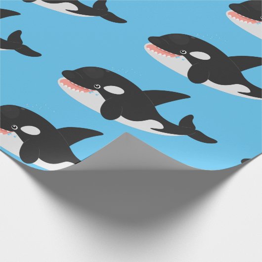 Funny killerwalvis orca leuke cartoon illustratie cadeaupapier (Hoek)