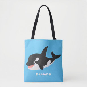 Funny killerwalvis orca leuke cartoon illustratie draagtas