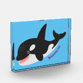 Funny killerwalvis orca leuke cartoon illustratie fotoblokken (Links)
