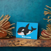 Funny killerwalvis orca leuke cartoon illustratie fotoplaat (Zijkant)