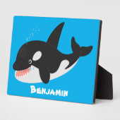 Funny killerwalvis orca leuke cartoon illustratie fotoplaat (Zijkant)