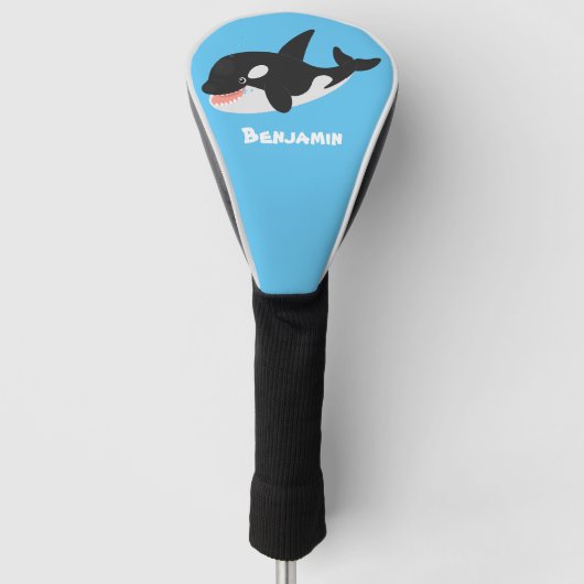 Funny killerwalvis orca leuke cartoon illustratie golfheadcover (Voorkant)