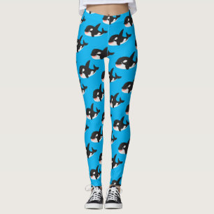 Funny killerwalvis orca leuke cartoon illustratie leggings