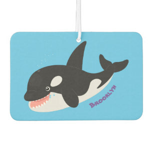 Funny killerwalvis orca leuke cartoon illustratie luchtverfrisser