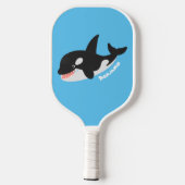 Funny killerwalvis orca leuke cartoon illustratie pickleball paddle (Achterkant)