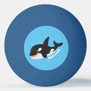 Funny killerwalvis orca leuke cartoon illustratie pingpongballen