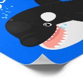 Funny killerwalvis orca leuke cartoon illustratie poster (Hoek)