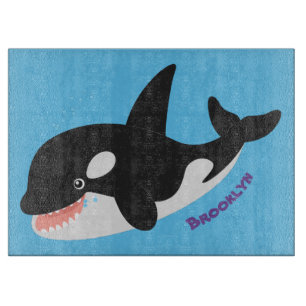 Funny killerwalvis orca leuke cartoon illustratie snijplank