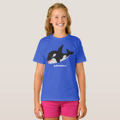 Funny killerwalvis orca leuke cartoon illustratie t-shirt (Voorkant volledig)