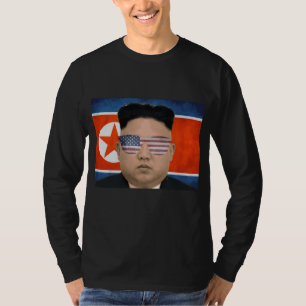 Funny Kim Jong Un American Sunbril op 4 juli of T-shirt