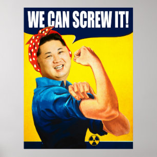 Funny Kim Jong Un Poster "We kunnen het" Remake