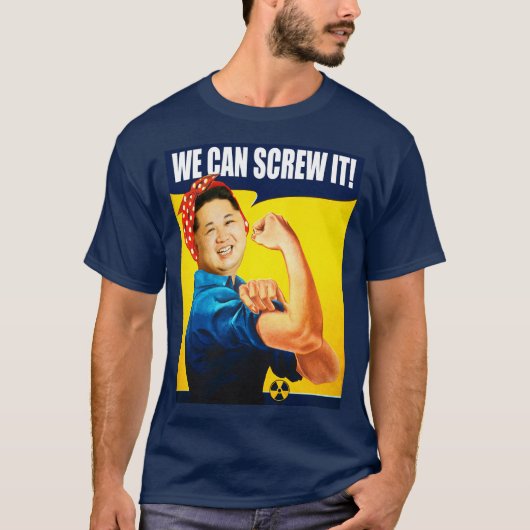 Funny Kim Jong Un Poster "We kunnen het" Remake T-shirt (Voorkant)