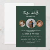 Funny Kinder Photo Calligraphy Engagement Party Kaart (Voorkant / Achterkant)