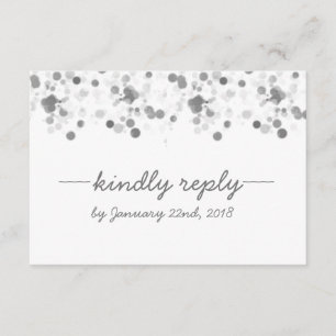Funny Kindly Reply Polka Dots Wedding RSVP Card Kaartje