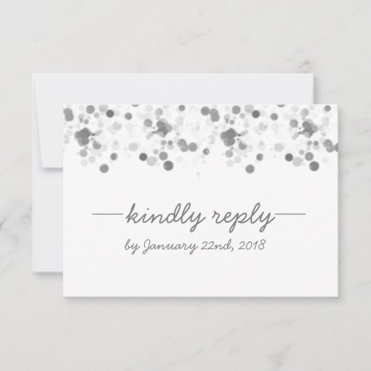 Funny Kindly Reply Polka Dots Wedding RSVP Card Kaartje (Voorkant)