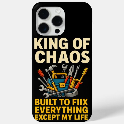 Funny King of Chaos iPhone 15 Pro Max Case-Mate iPhone Case (Achterkant)