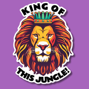 Funny King van dit Oerwoud Waterdicht Sticker
