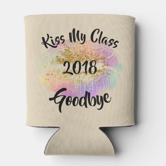 Funny Kiss Mijn klasse Vaarwel. Blikjeskoeler (Achterkant)