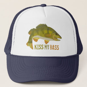 Funny Kiss My Bass Fish Vist Angler Humor Trucker Pet
