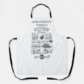 Funny Kitchen Rules Subway Art gepersonaliseerd Schort (Voorkant)
