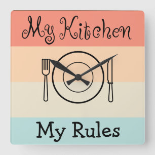 Funny Kitchen Wall Decor Vierkante Klok