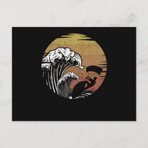 Funny kitesurfing waves windsurfboarding briefkaart