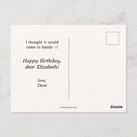 Funny Kitten Cheval Carte postale Anniversaire (Dos)