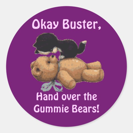 Funny Kitten en Teddy Bear Stickers (Voorkant)