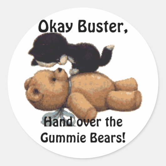 Funny Kitten en Teddy Bear Stickers (Voorkant)