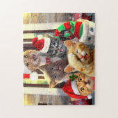 Funny kittens op kerstdag legpuzzel (Verticaal)
