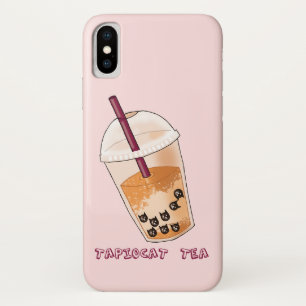 Funny Kitty Cat Bubble Tea Pun   Tapiocat Tea iPhone X Hoesje