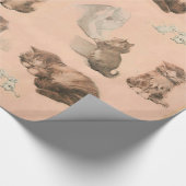 FUNNY KITTY CAT STORIES IN PINK CADEAUPAPIER (Hoek)