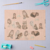 FUNNY KITTY CAT STORIES IN PINK TISSUEPAPIER (Craft)