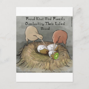 Funny Kiwi Birds die hun vruchten afwerpen Briefkaart