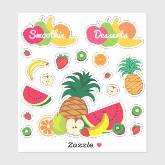 Funny Kleurrijke Vruchten Zomer Gezond Vegetarisch Sticker (Vel)