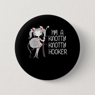 Funny Knitter Crafting Knitting Yarn Lover Ronde Button 5,7 Cm